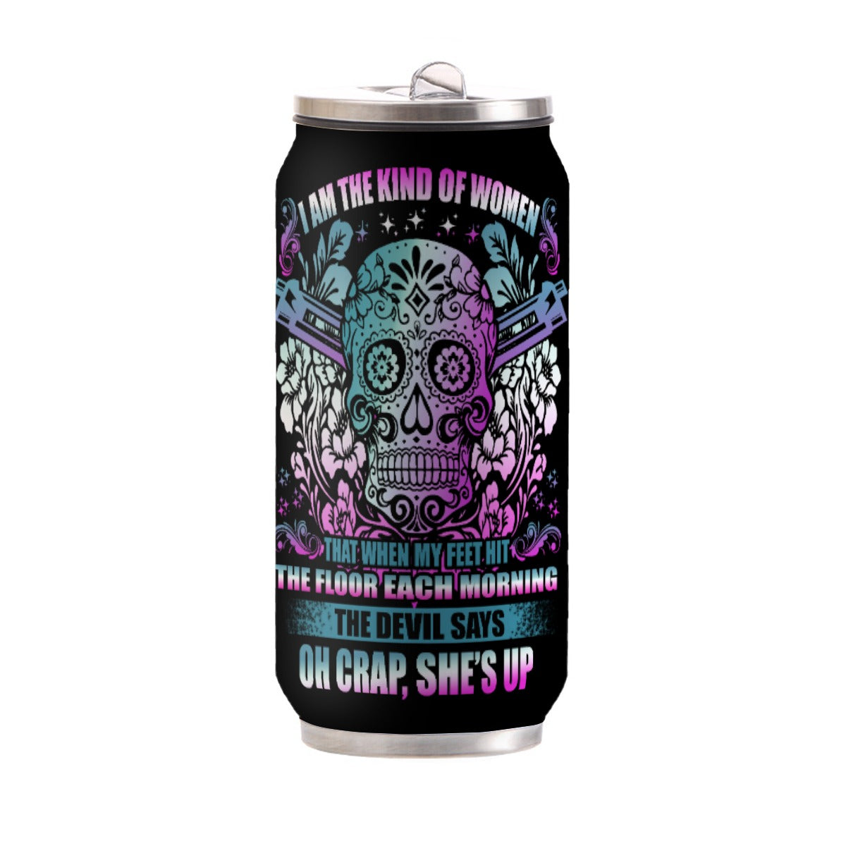 Sugar skull Day of the dead Can Thermos Cup