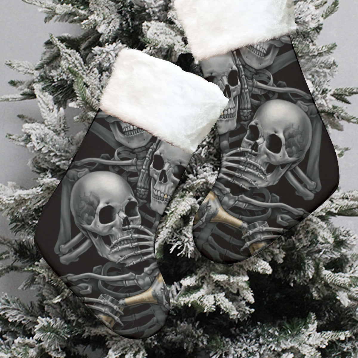 No see no hear no speak skull stocking All-Over Print Christmas Socks