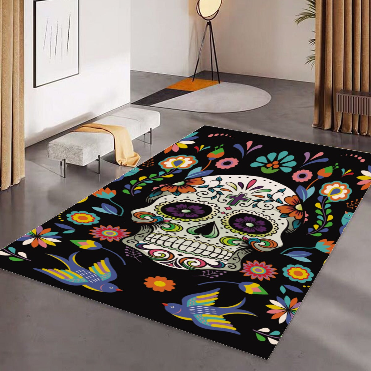 Sugar skull Day of the dead Foldable Rectangular Floor Mats