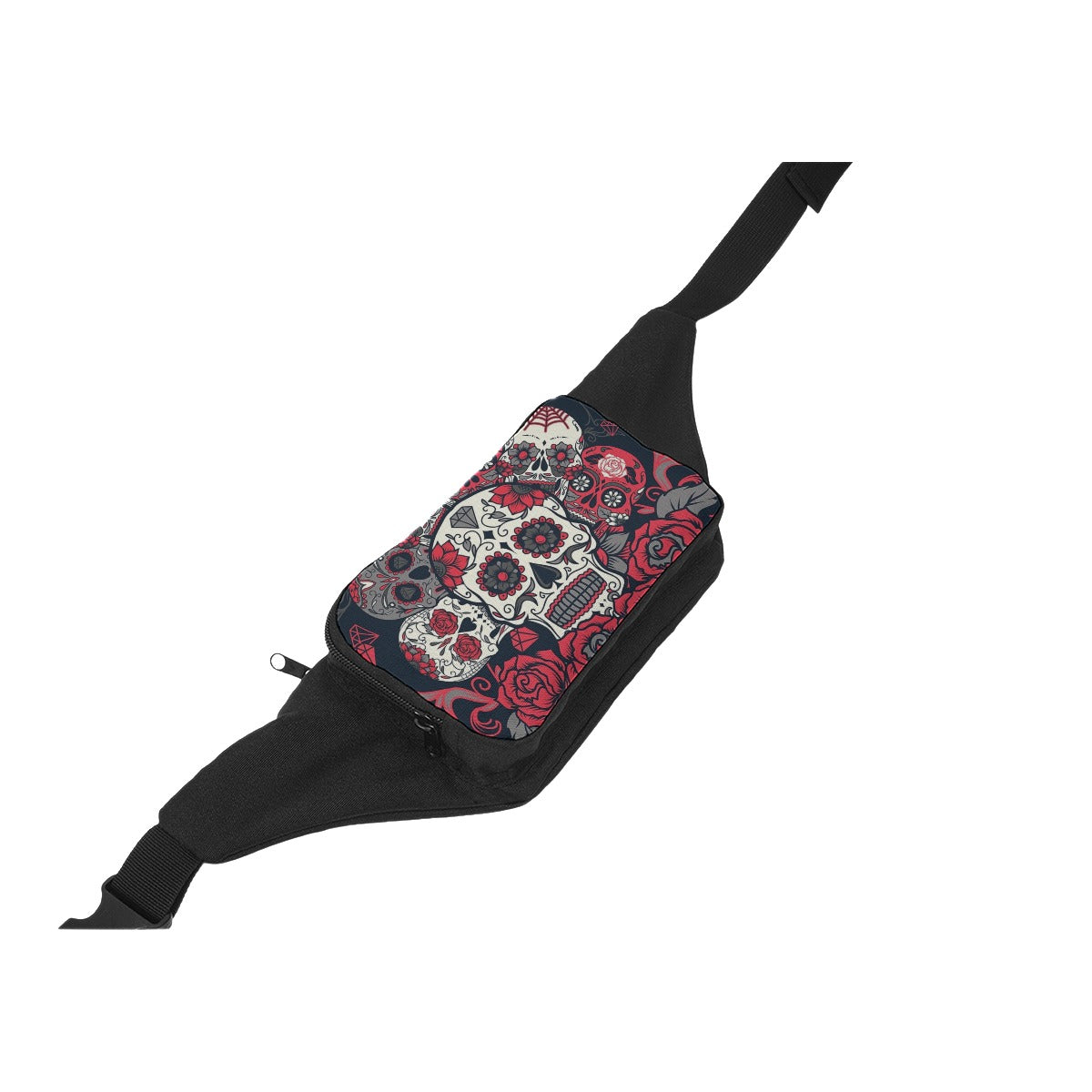 Sguar skull Waist Packs, Day of the dead Halloween skeleton skull Waist bag