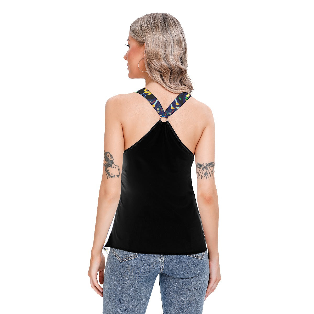 Cat sugar skull Day of the dead Women's Skinny Sport Tank Top