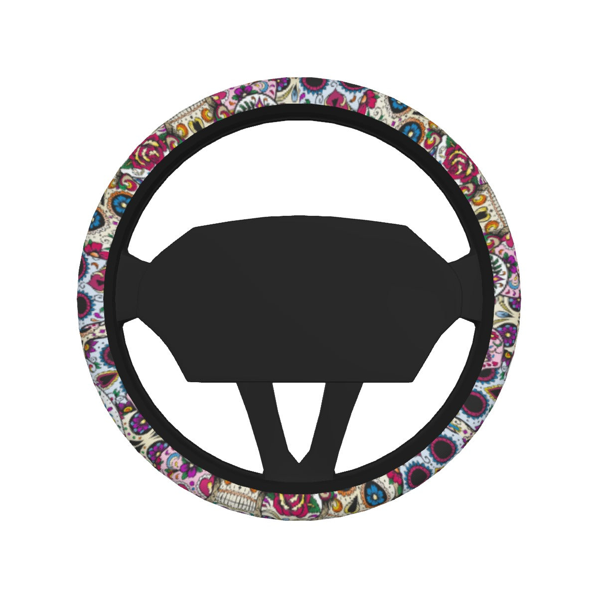 Dia de los muertos Steering Wheel Cover, Sugar skull day of the dead steering wheel cover