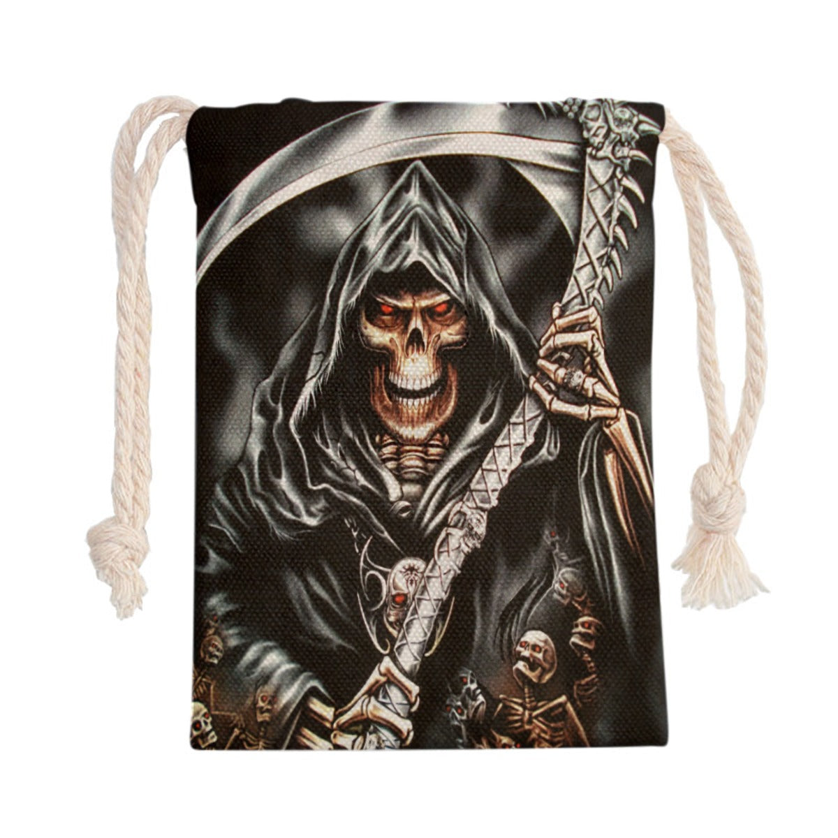 Grim reaper skull Drawstring Bag, Skeleton gothic Halloween Drawstring bag handbag shoulder bag