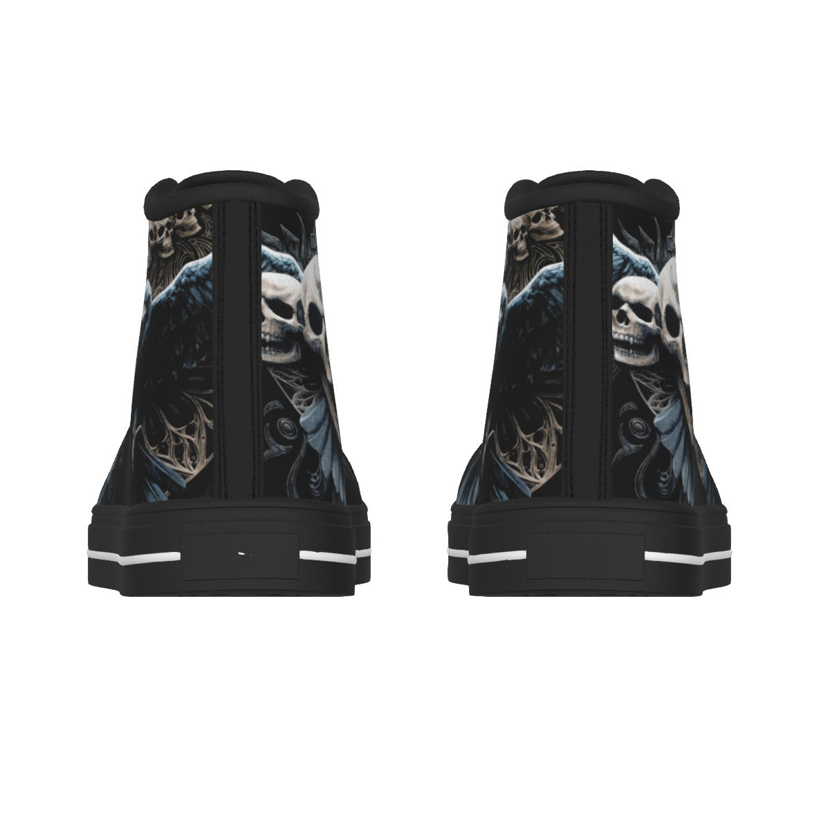 Gothic skull Men's Canvas Shoes, Halloween skeleton skull snekers shoes, skull canvas shoes