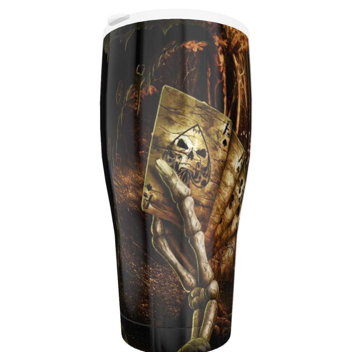 Gothic grim reaper Tumbler 30oz, Halloween Horror skeleton tumbler cup mug