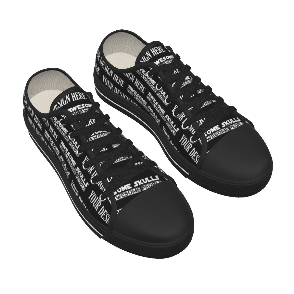 Custom Print on Demand POD Women's Low-cut Canvas Shoes