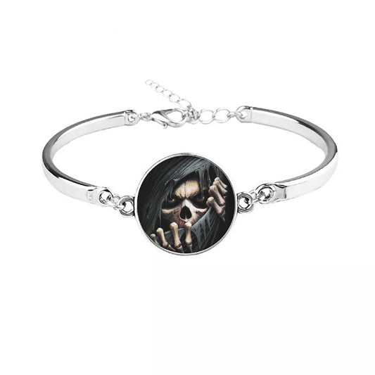 Grim reaper skull Bracelet, Skeleton skull custom bracelet