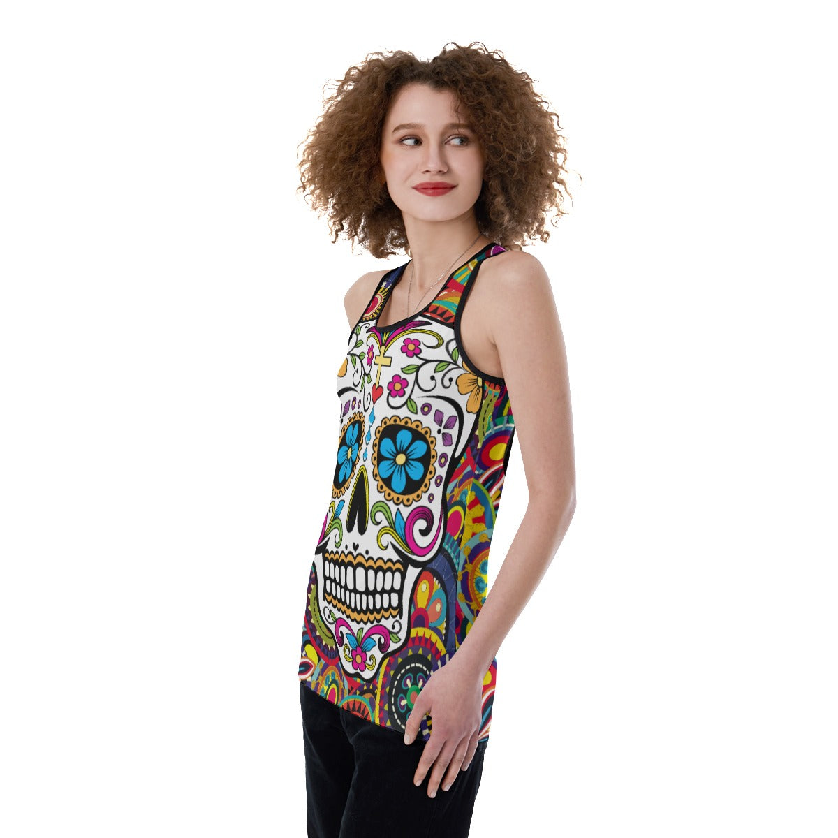 Calaveras sugar skull Women's Back Hollow Tank Top