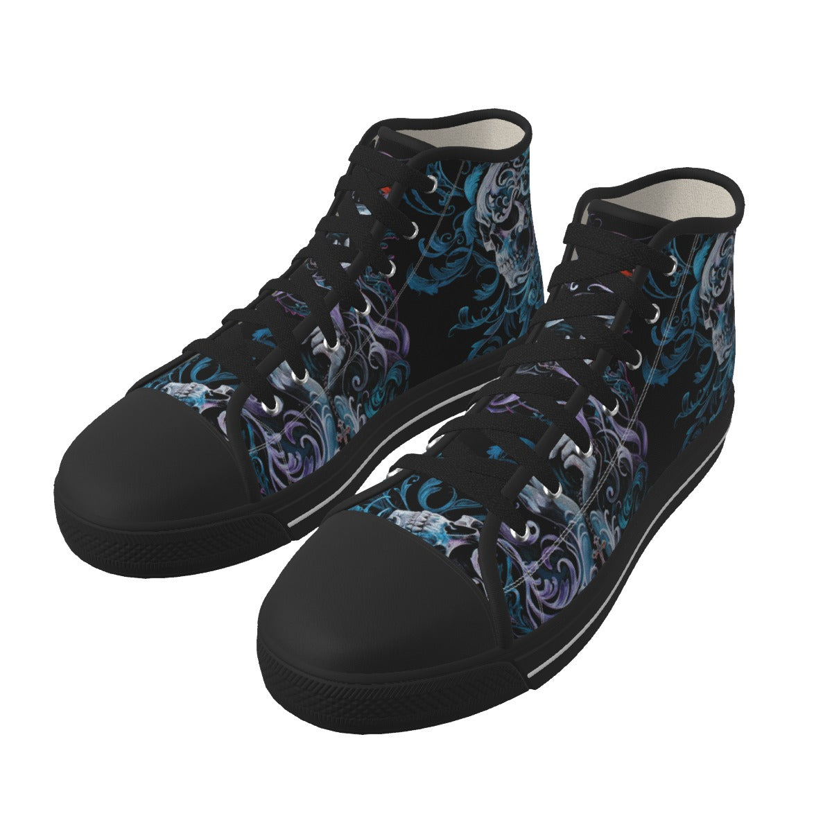 Sugar skull girl Men's Canvas Shoes, sugar skull sneaker shoes, Gothic skull halloween canvas shoes