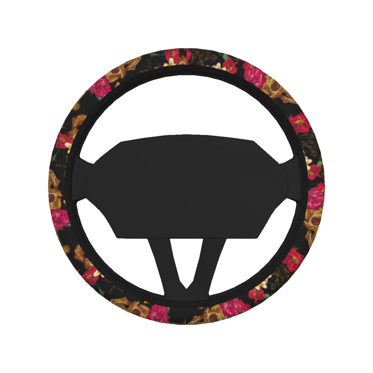 Floral skull Steering Wheel Cover