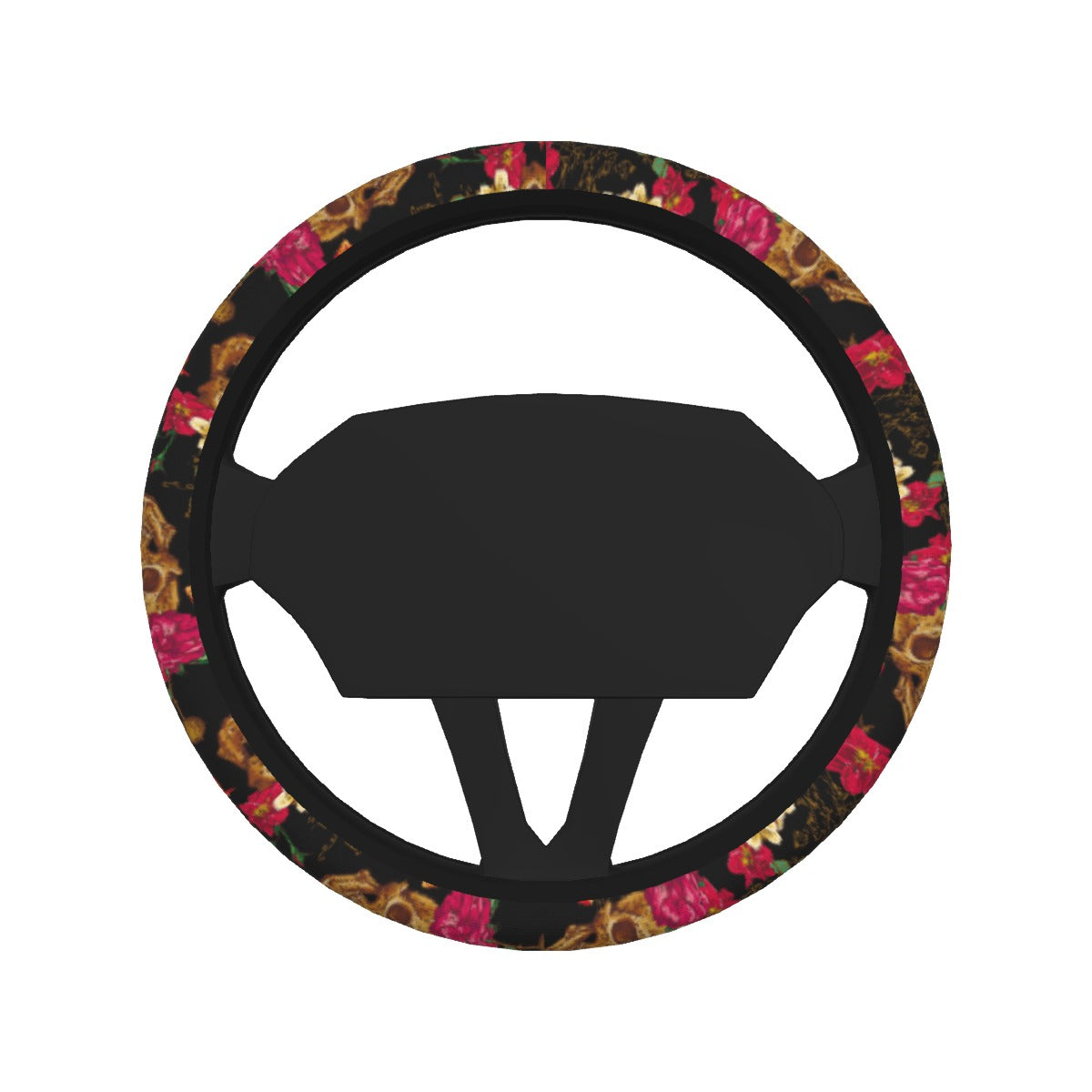 Floral skull Steering Wheel Cover