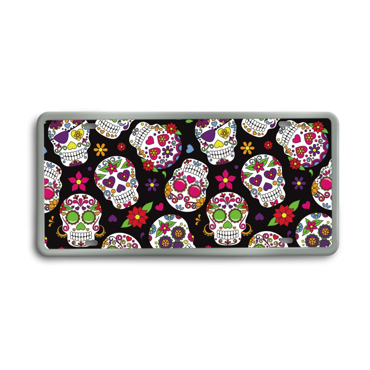 Day of the dead Vintage License Plate Decoration Painting, Gothic sugar skull Vintage License Plate