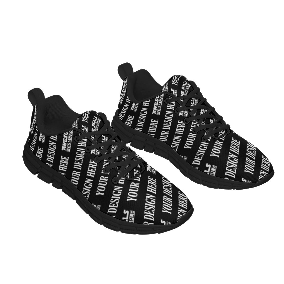 Custom Print on Demand POD Women's Sports Shoes With Black Sole