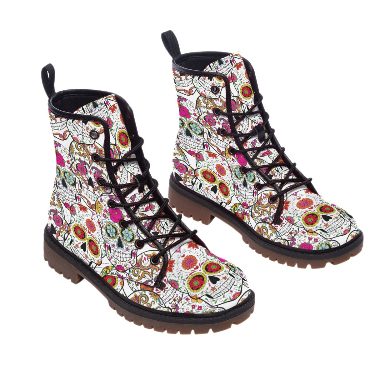 Dia de los muertos Mexican calaveras skull boots shoes, sugar skull shoes boots sneakers