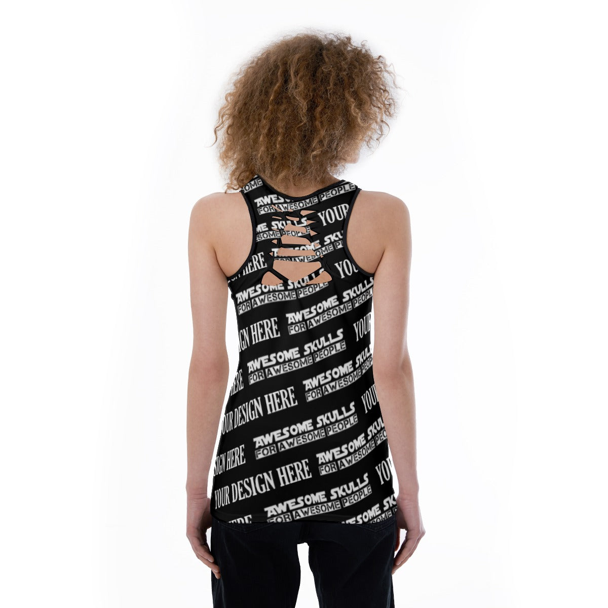Custom print on demand pod Women's top Back Hollow Tank Top