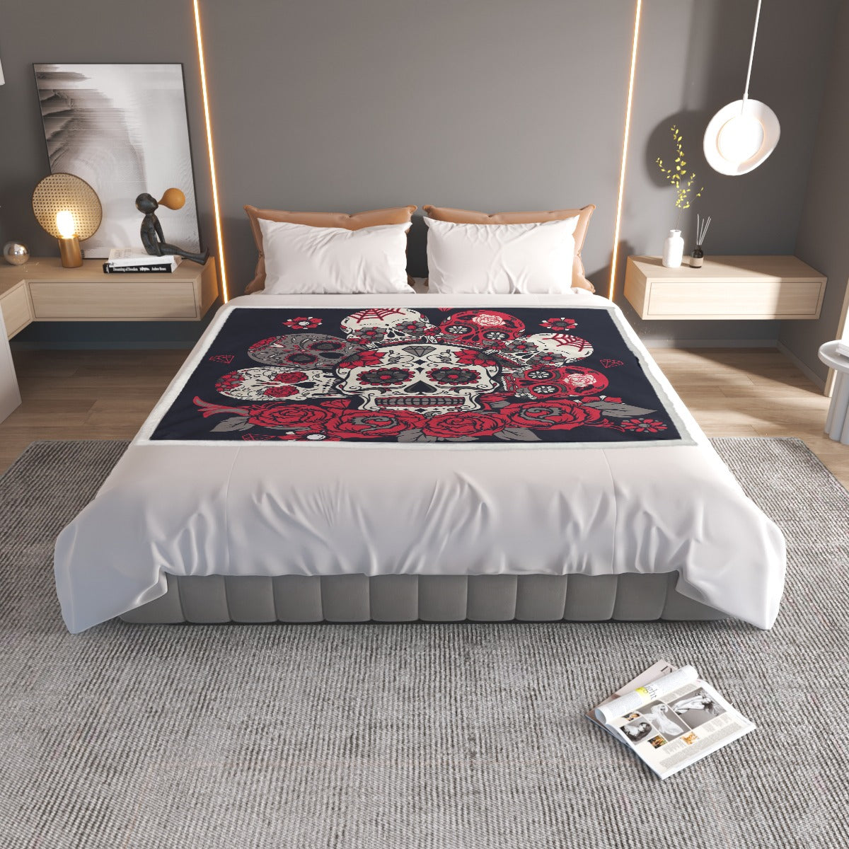 Day of the dead sugar skull pattern Household Warm Blanket