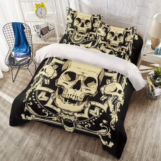 Grim reaper rose skull Four-piece Duvet Cover Set, Halloween Four-piece Duvet Cover Set