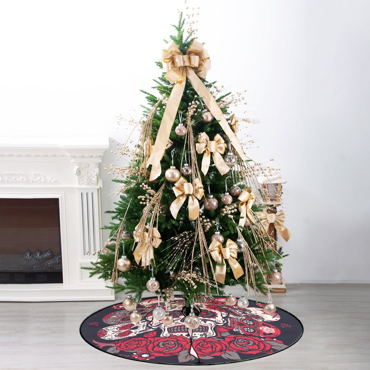 Sugar skull Christmas Tree Skirt
