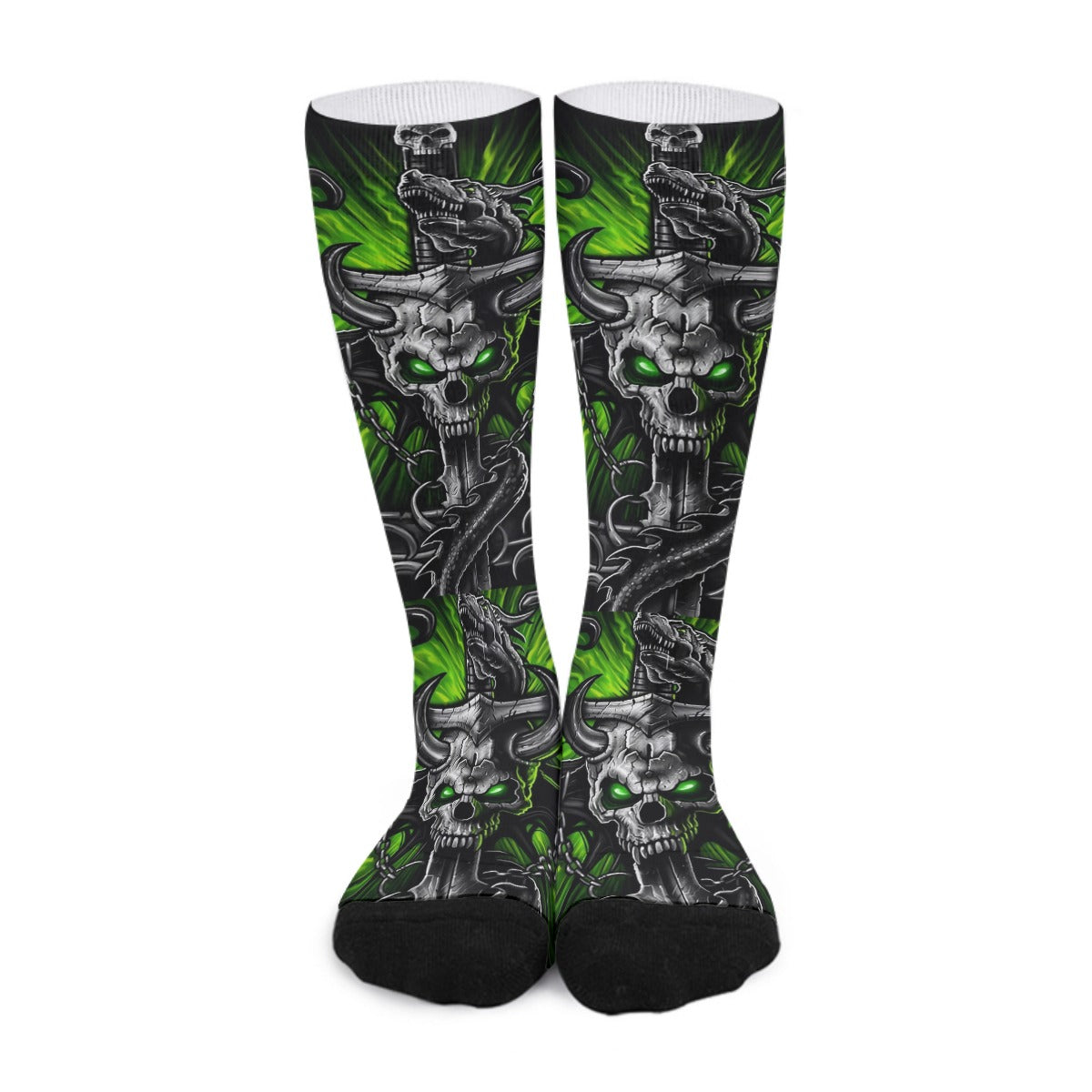 Dragon gothic skull All-Over Print Unisex Long Socks