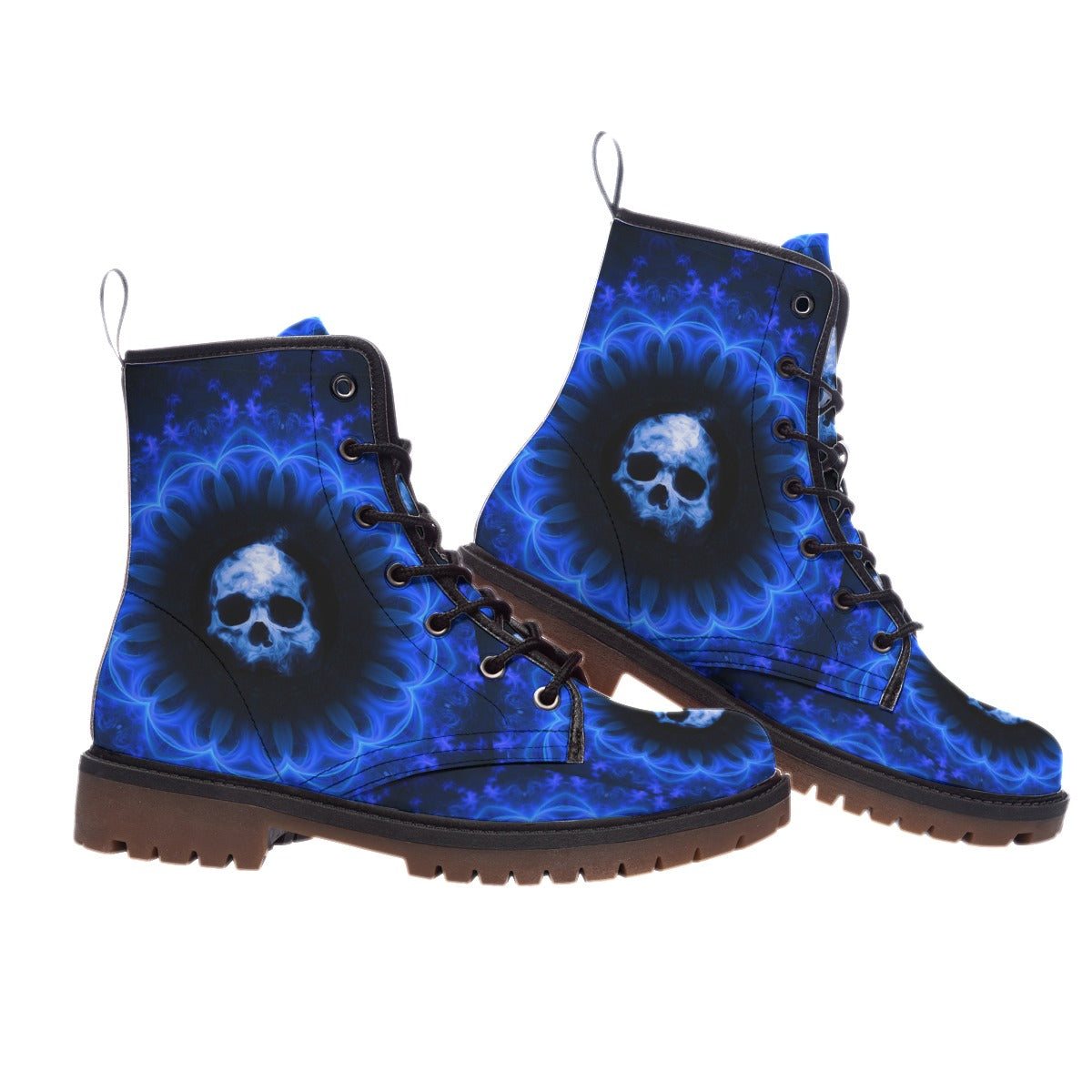 Gothic skull Halloween skeleton Women's Martin Short Boots, skull women's boots
