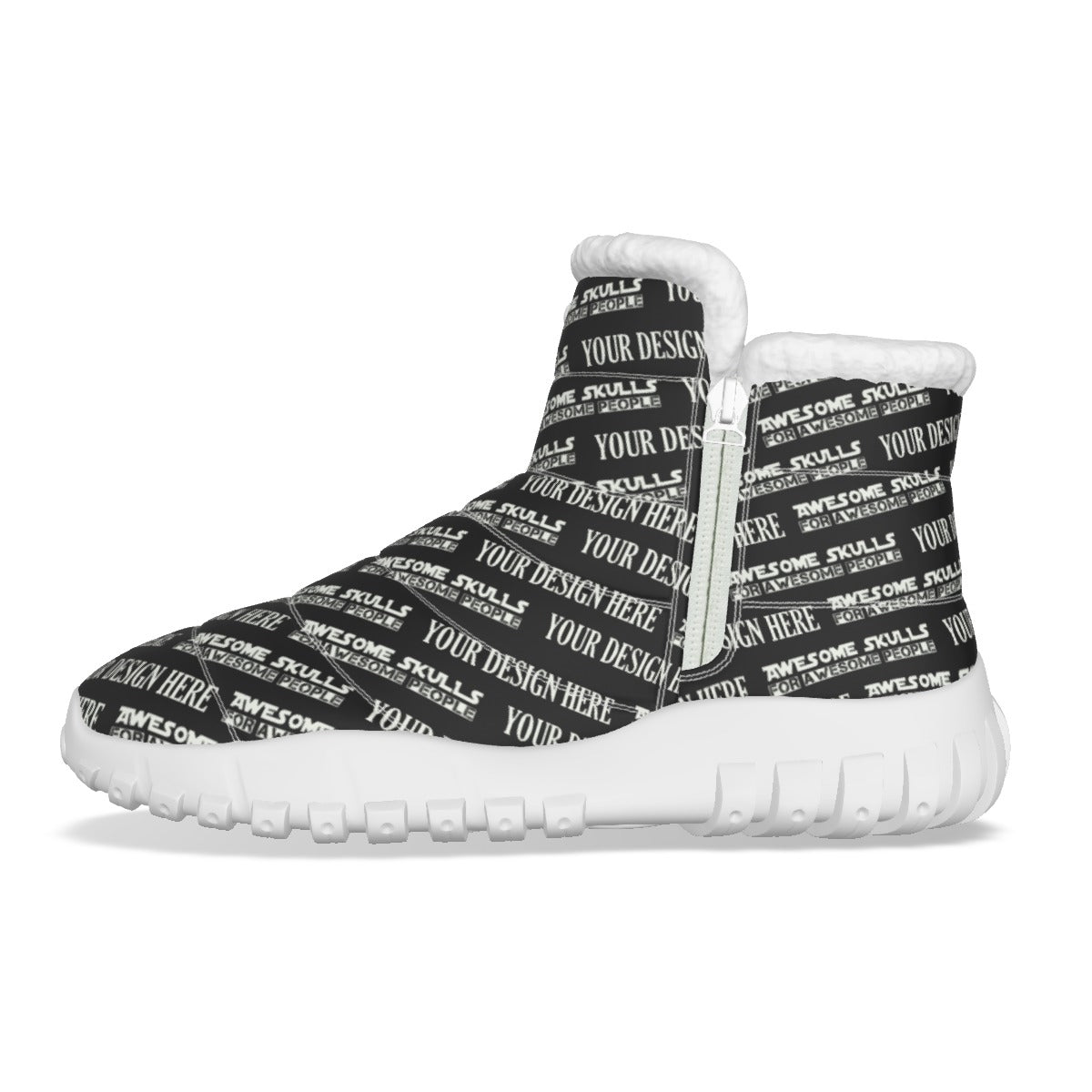 Custom Print on Demand POD Women's Zip-up Snow Boots