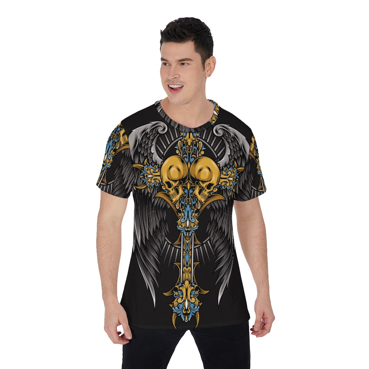 Gothic cross skull All-Over Print Men's O-Neck T-Shirt