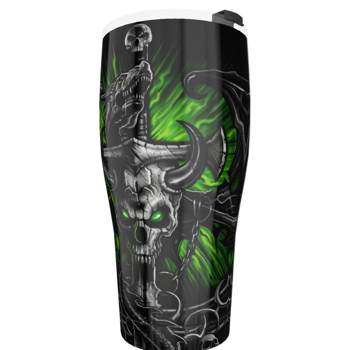Dragon skull Tumbler 30oz, Gothic skull tumbler cup mug