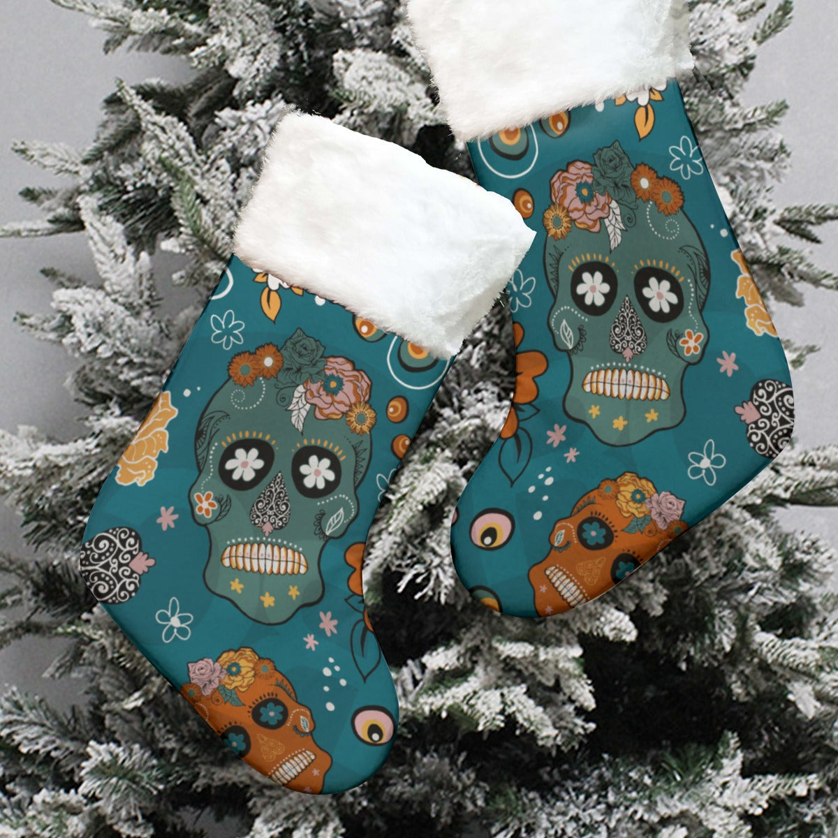 Sugar skull stocking All-Over Print Christmas Socks