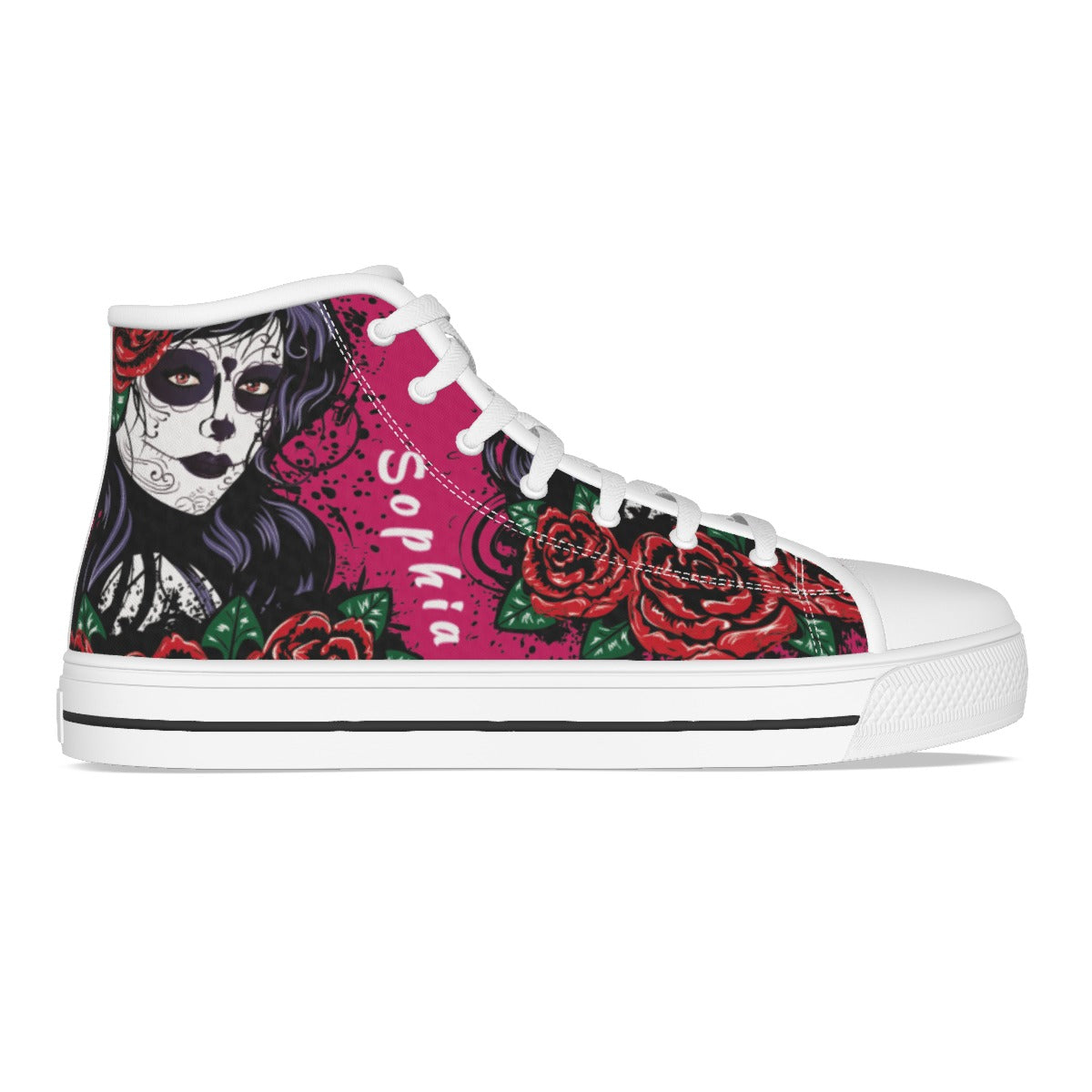 Custom NAME sugar skull Women's Canvas Shoes