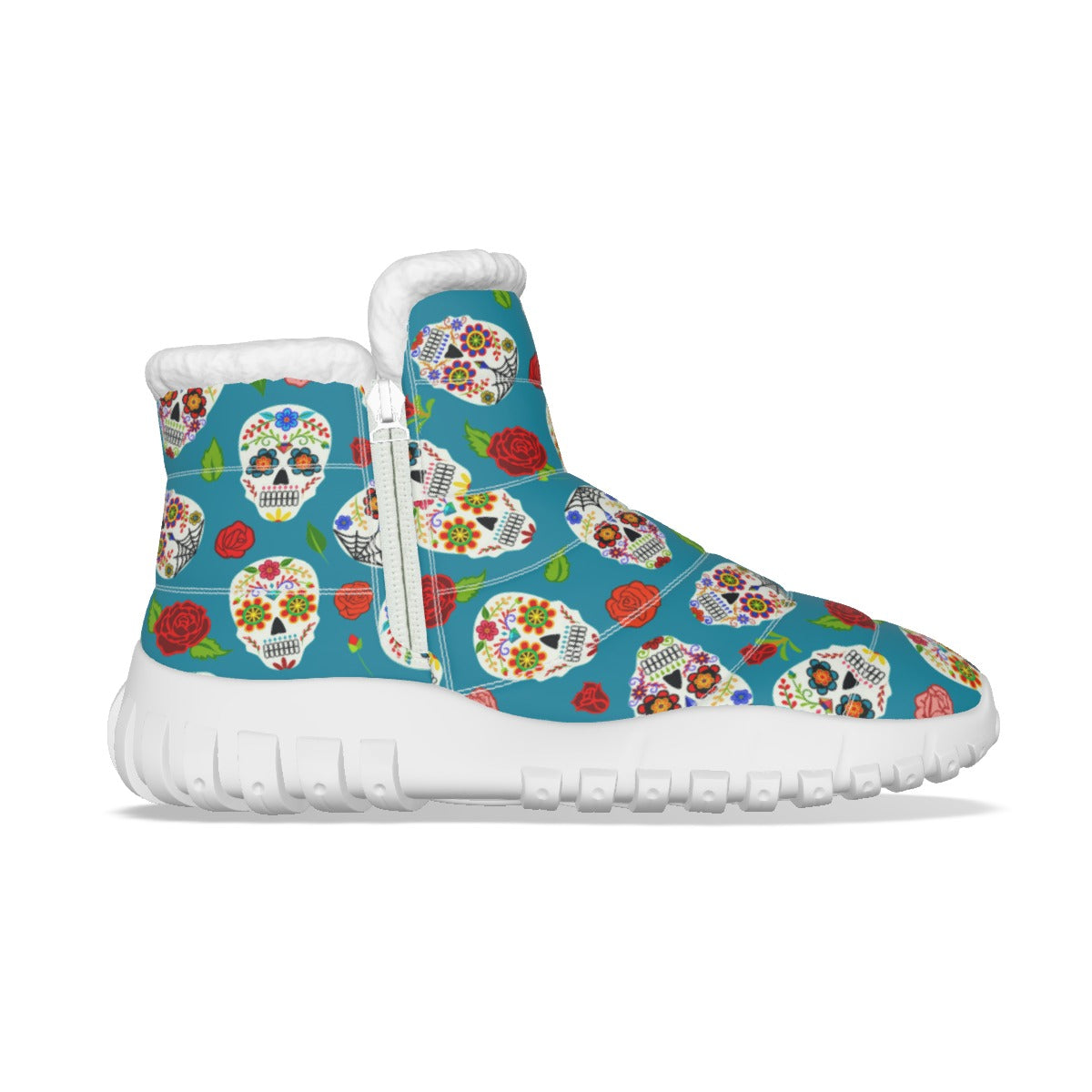 Sugar skull Women's Zip-up Snow Boots