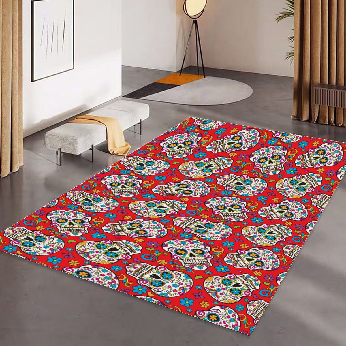 Sugar skull Foldable Rectangular Floor Mat
