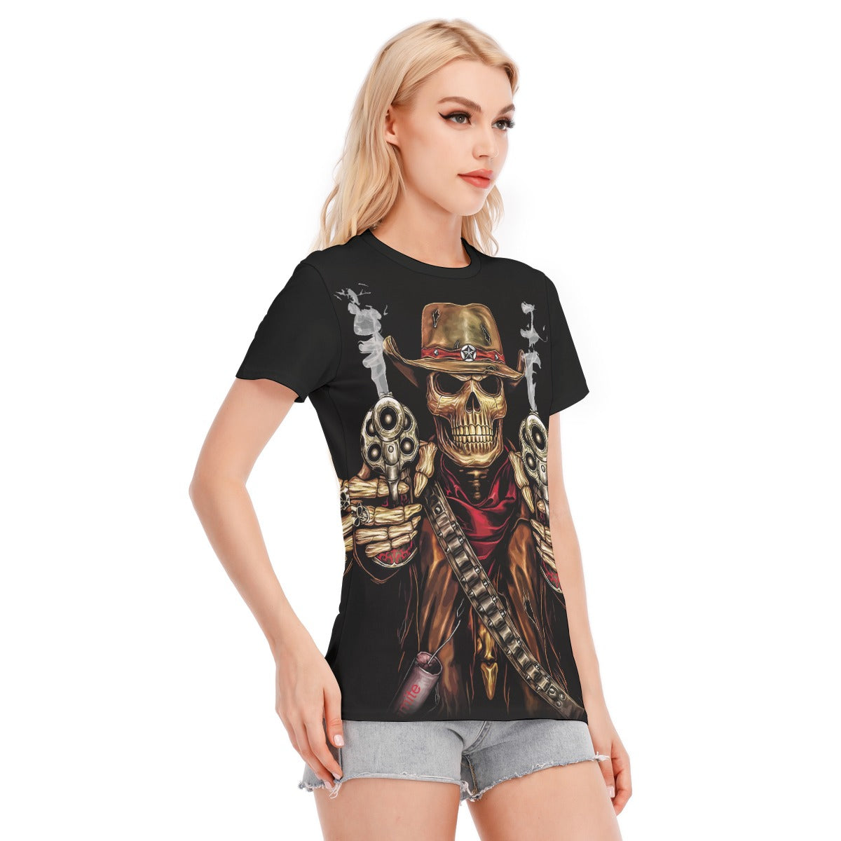 Gothic Grim reaper Women's Round Neck T-Shirt | Cotton