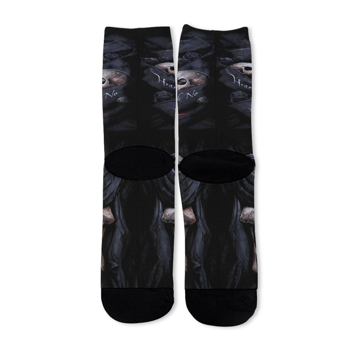 No see no hear no speak evils skull Halloween Unisex Long Socks