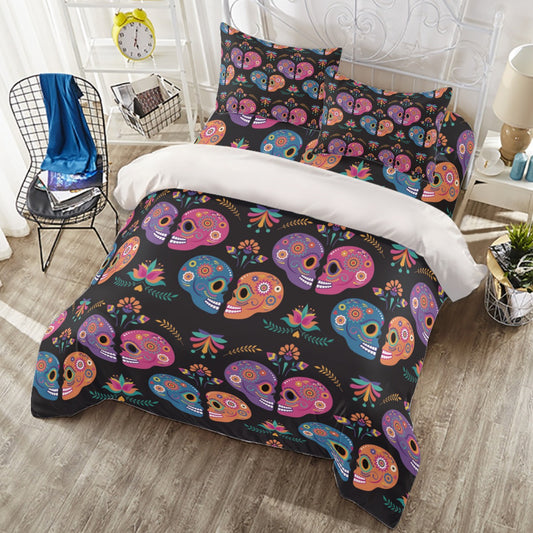 Sugar skull love Four-piece Duvet Cover Set