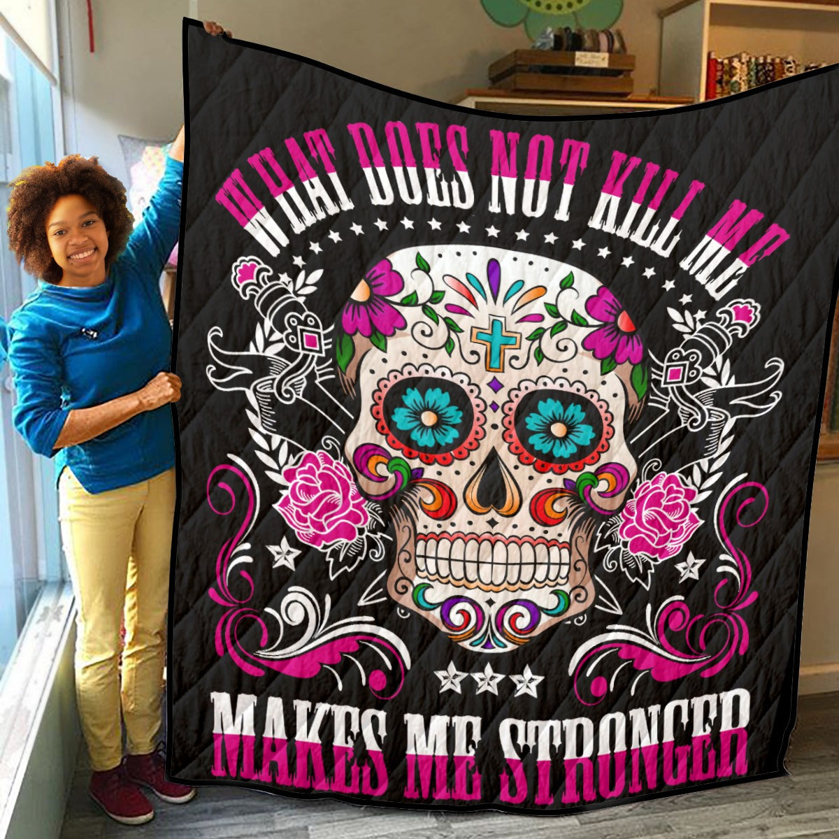 Sugar skull Household Lightweight & Breathable Quilt, Day of the dead quilt