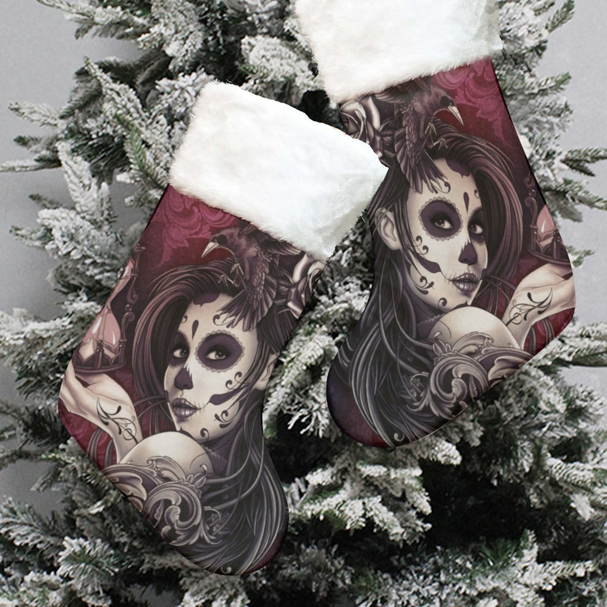 Calaveras day of the dead girl All-Over Print Christmas Socks