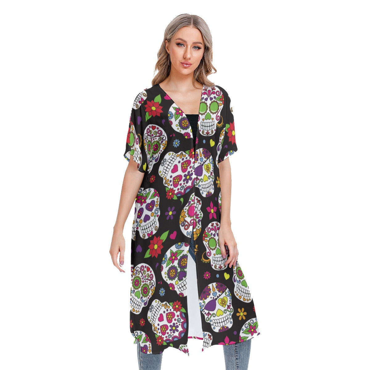 All-Over Print Women's Short Sleeve Cardigan