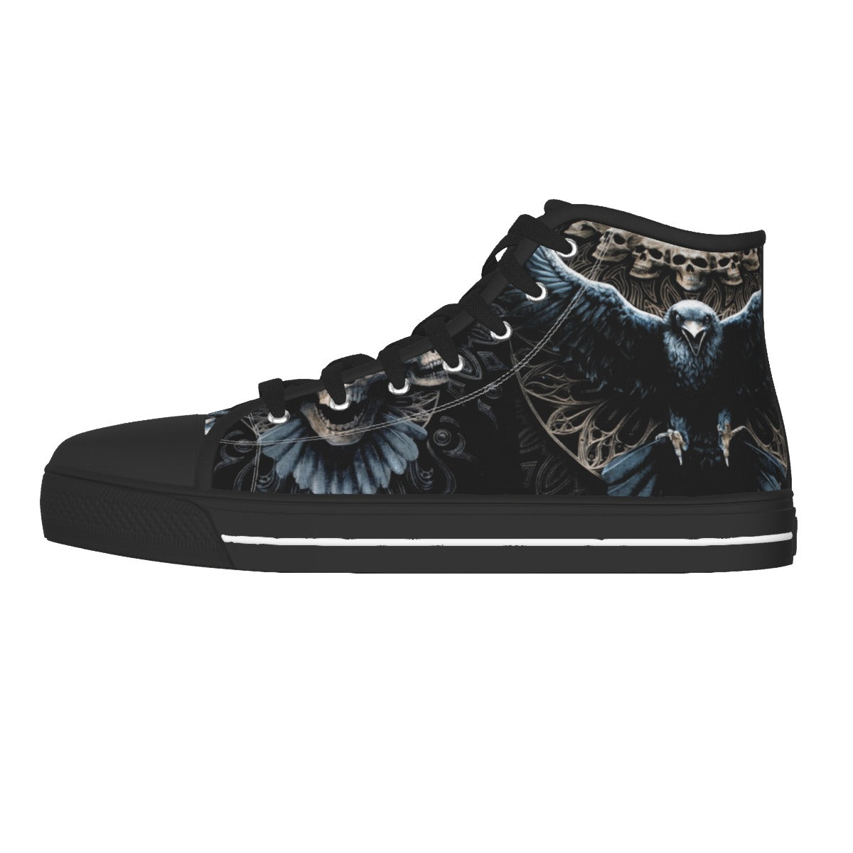 Gothic skull Men's Canvas Shoes, Halloween skeleton skull snekers shoes, skull canvas shoes