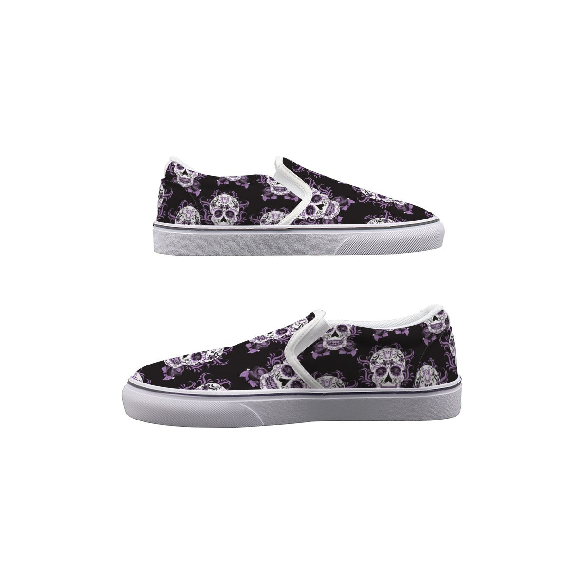 Sugar skull day of the dead slip on skull Women's Slip On Sneakers