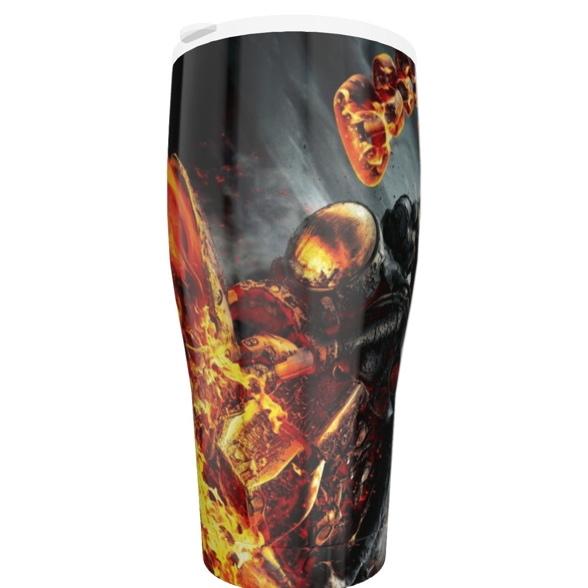 Goth motorcycle biker skull Tumbler 30oz, Grim reaper skull travel cup mug tumblers