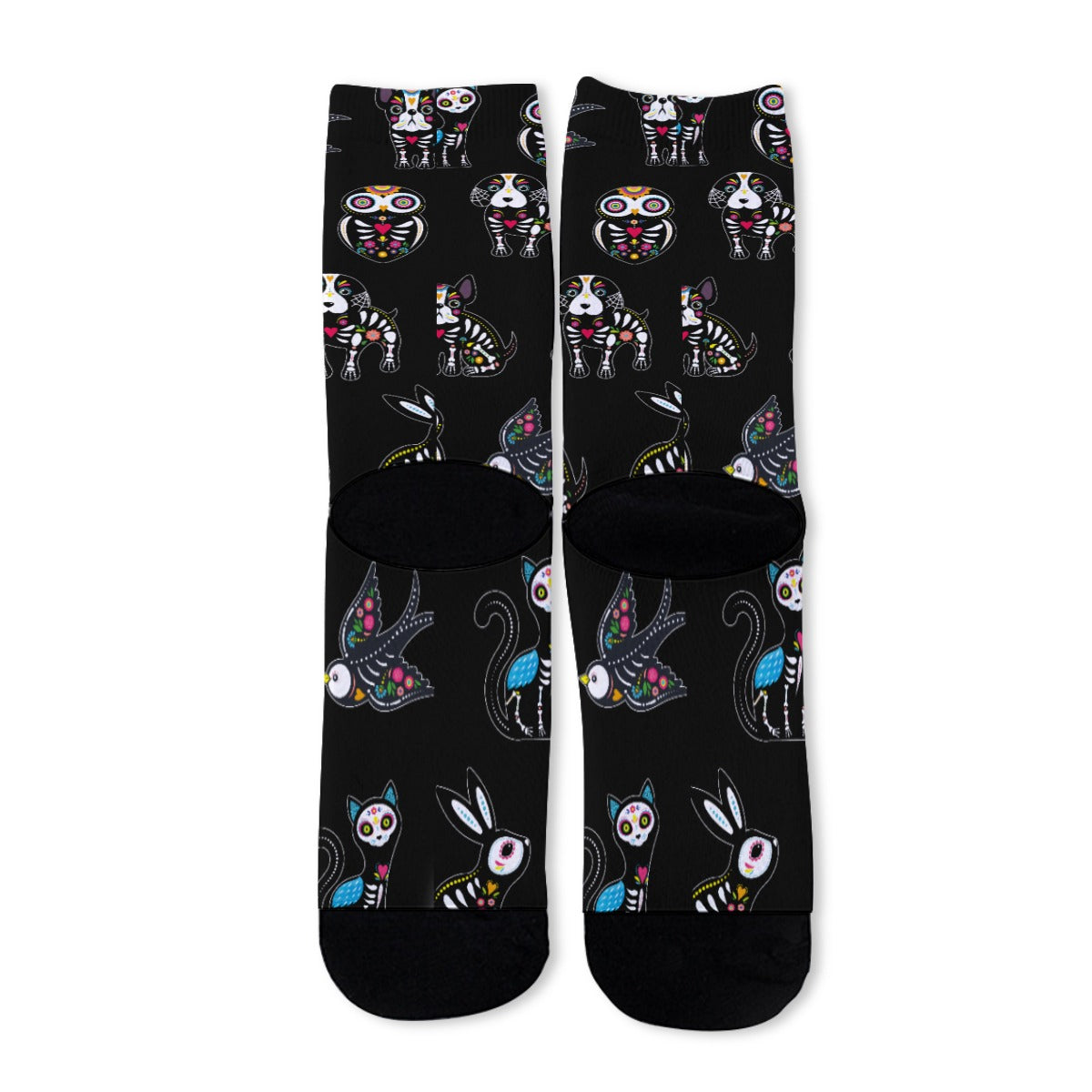 Sugar skull animal Unisex Long Socks, Day of the dead mexican skull long socks