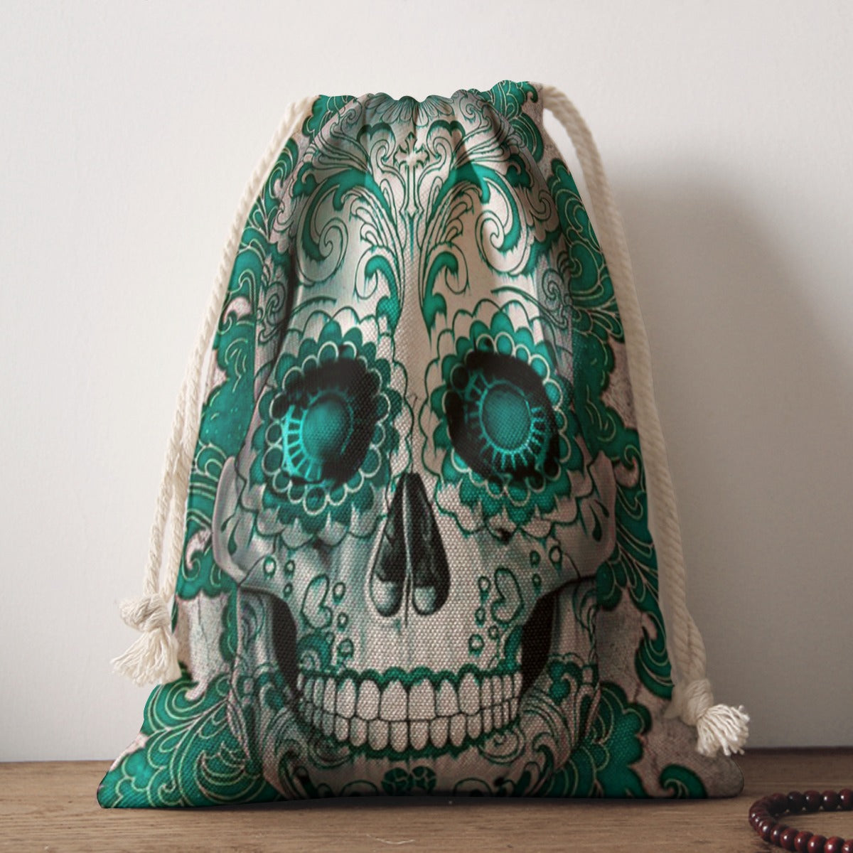 Day of the dead dia de los muertos Drawstring Bag, Gothic skull skeleton Shoulder Handbag backpack