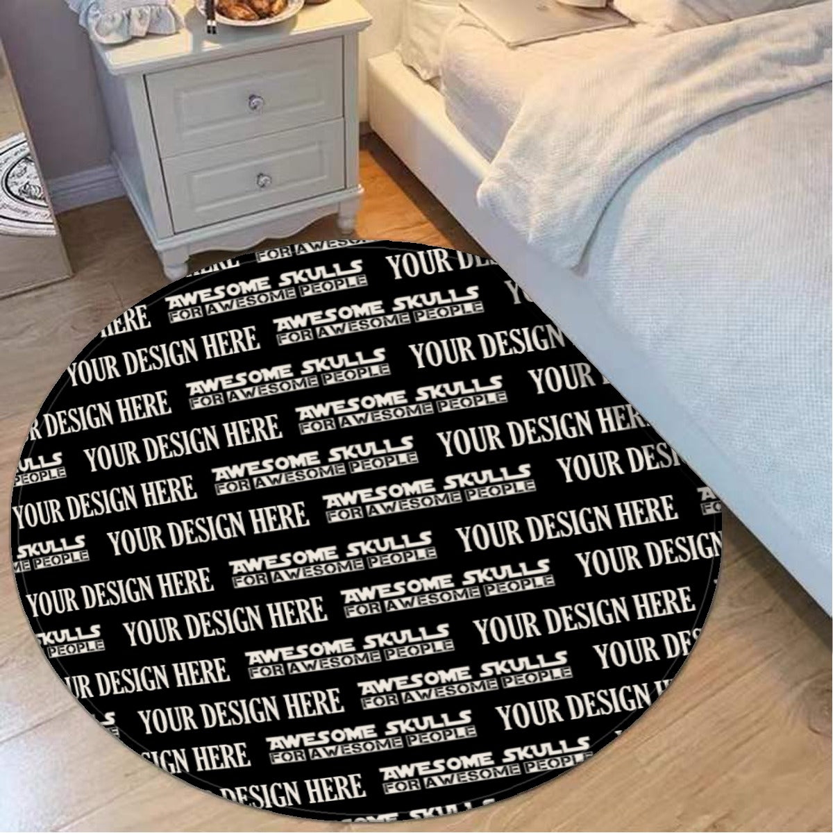 Custom Print on demand POD Foldable round mat