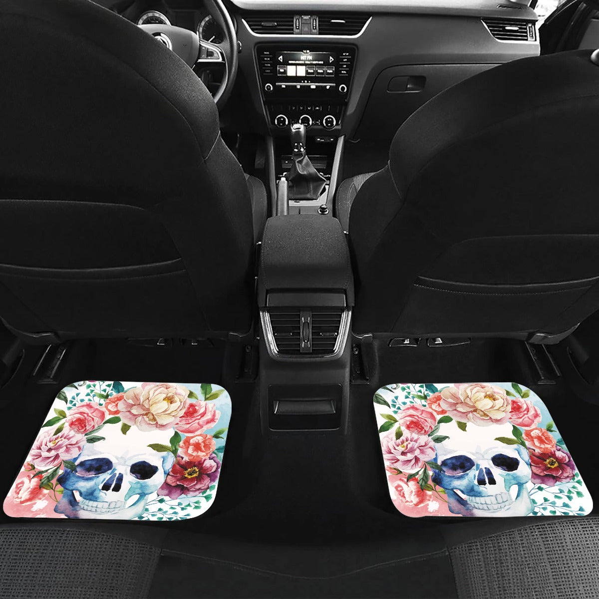 Sugar skull Floral skeleton Car Mats