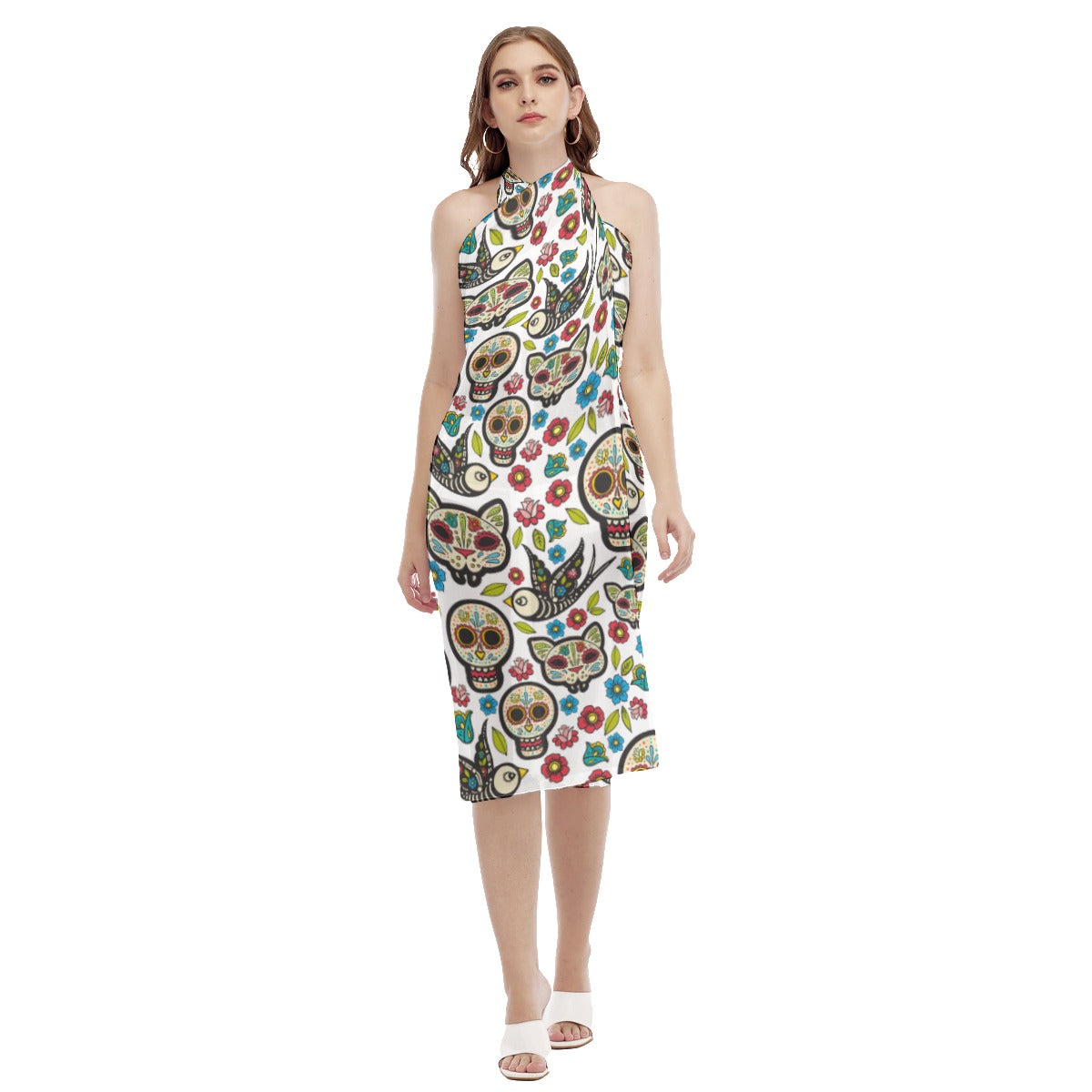 Sugar skull Day of the dead Women's Beach Dress