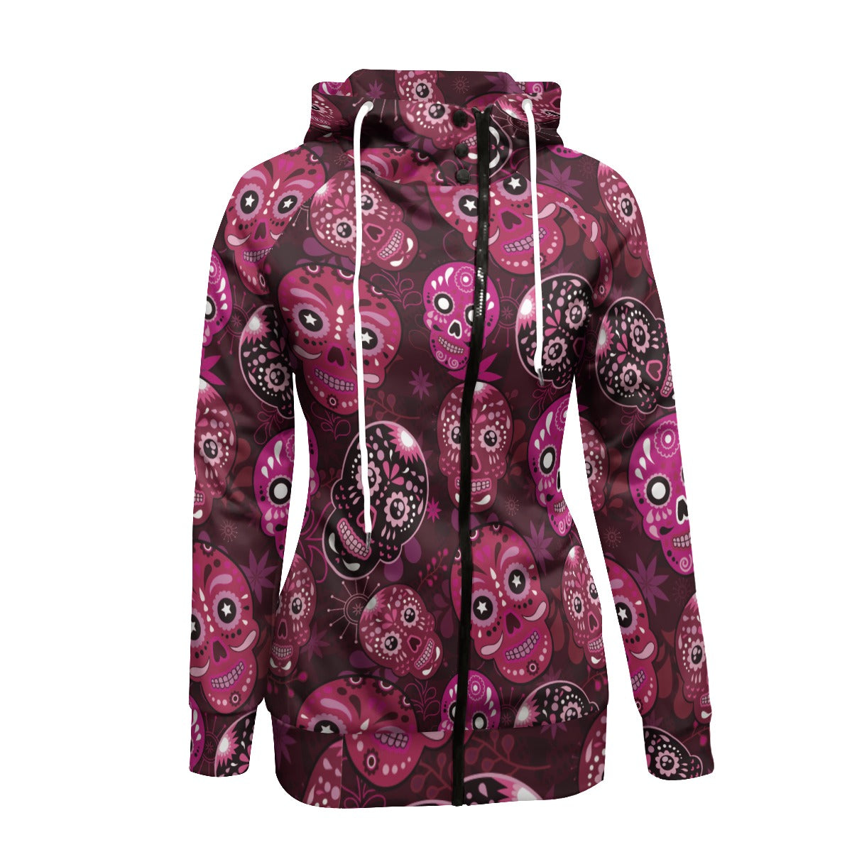 Sugar skull Women's Long Pullover Hoodie