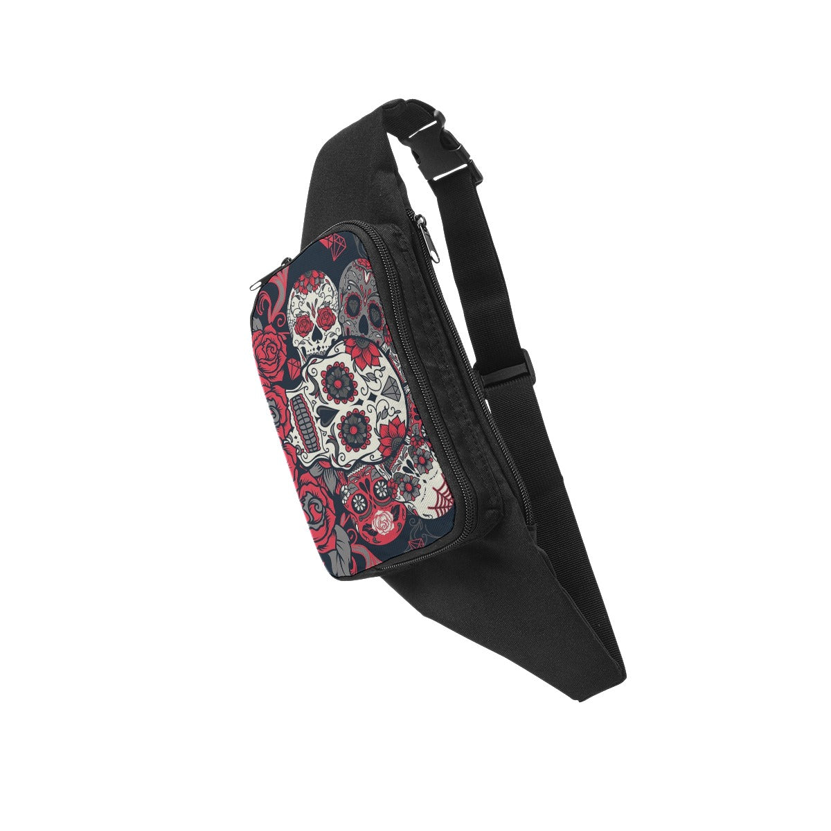 Sguar skull Waist Packs, Day of the dead Halloween skeleton skull Waist bag