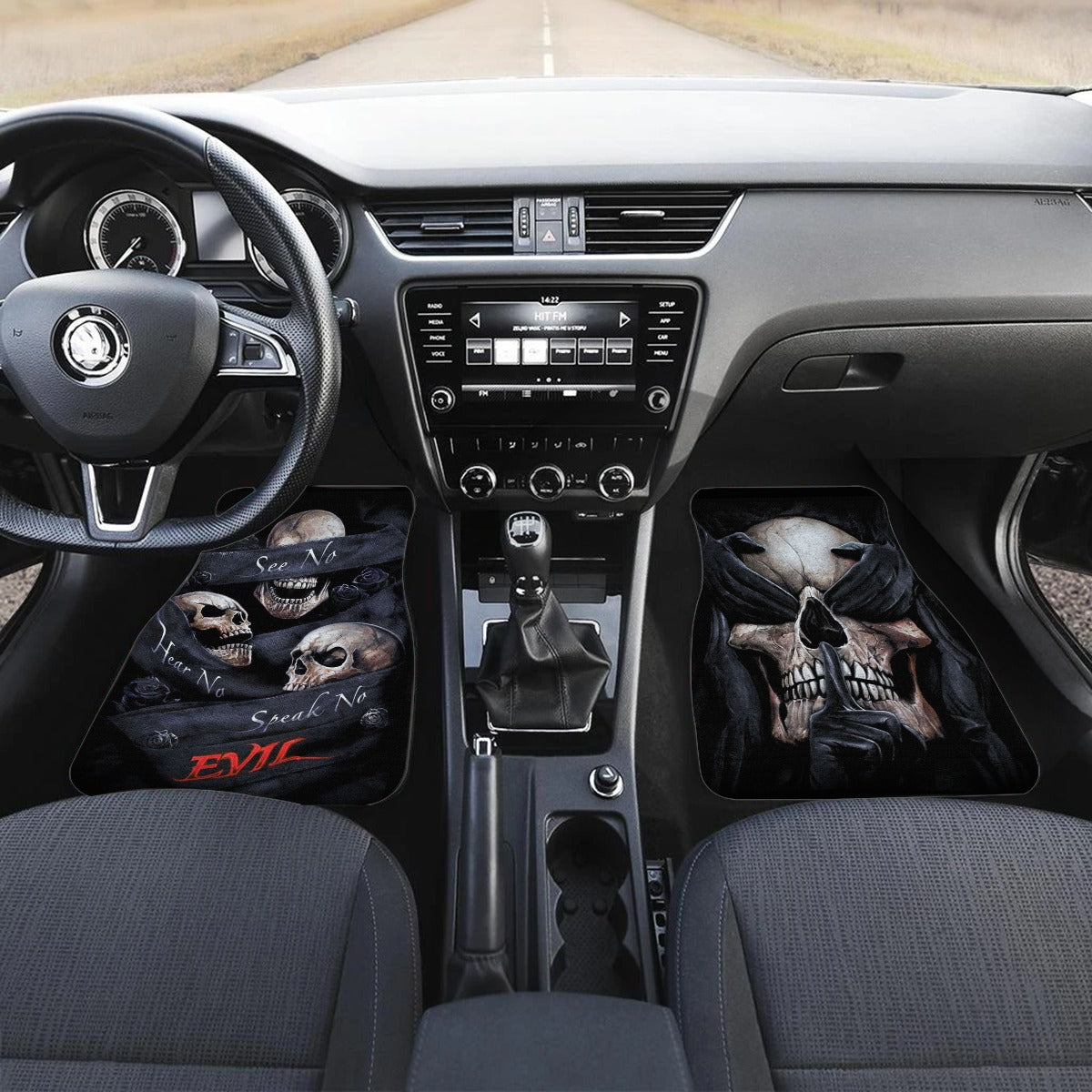 No see no hear no speak evils skull Car Mats