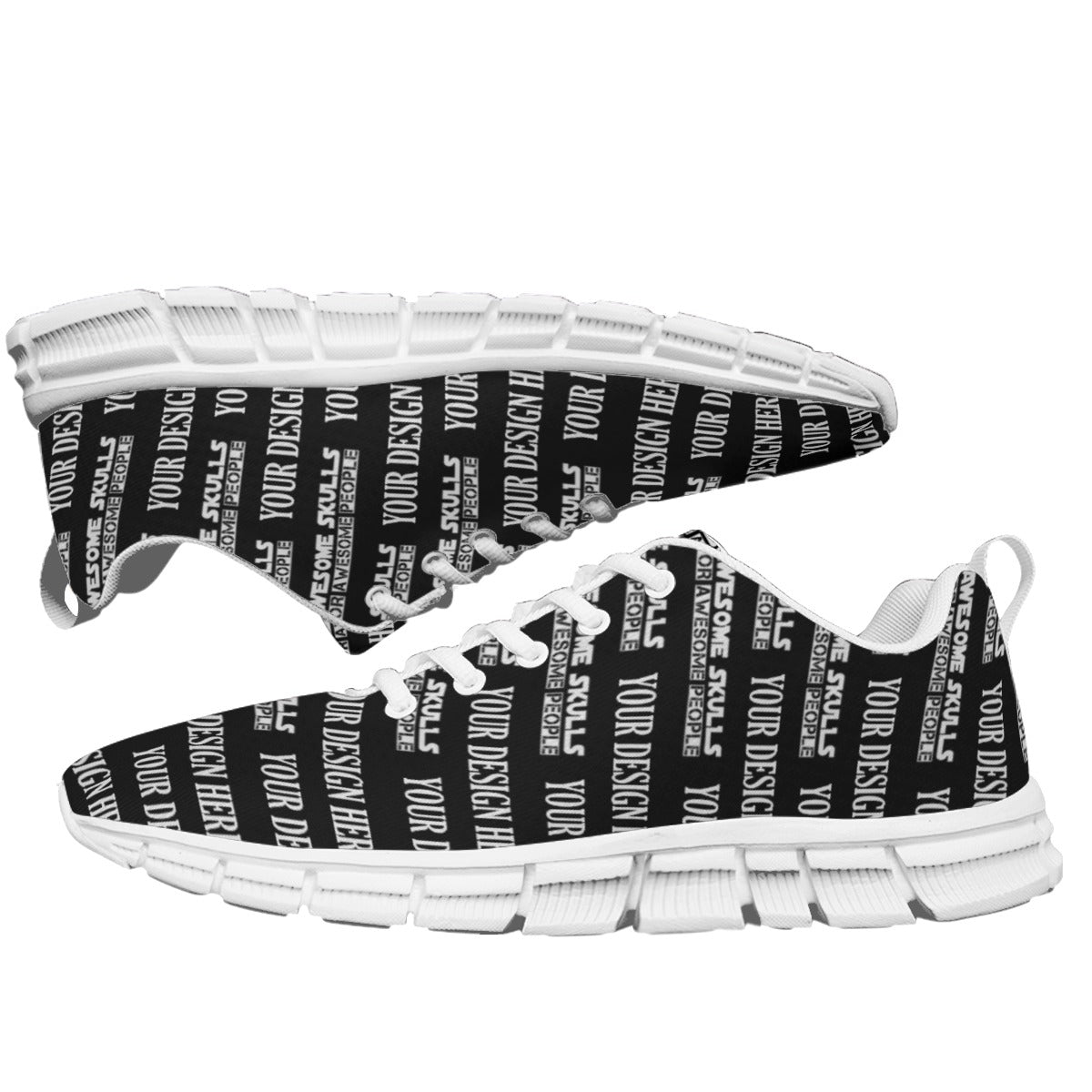 Custom Print on Demand POD Women's Sports Shoes With White Sole