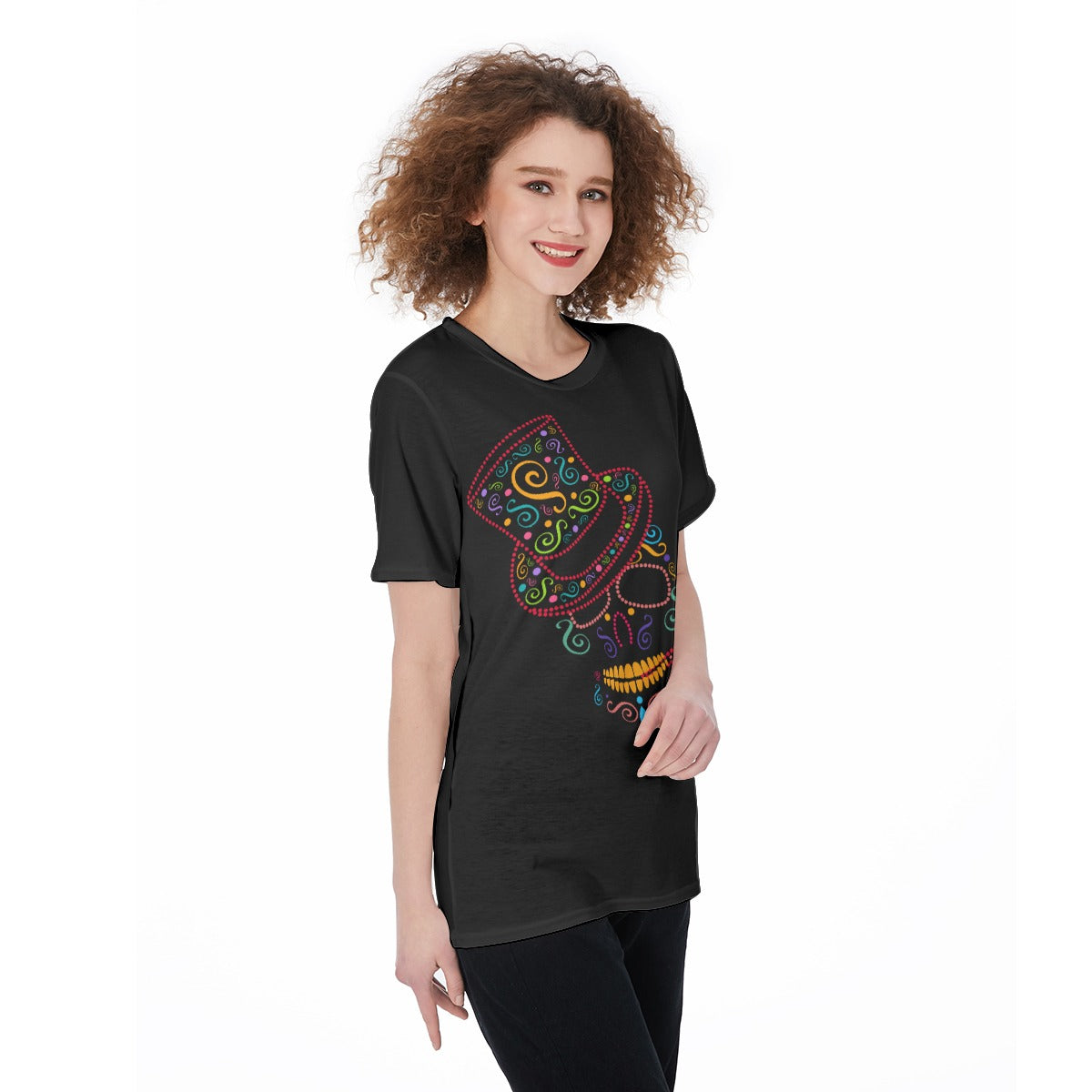 Sugar skull Day of the dead Women'S O-Neck T-Shirt, gothic women's shirt